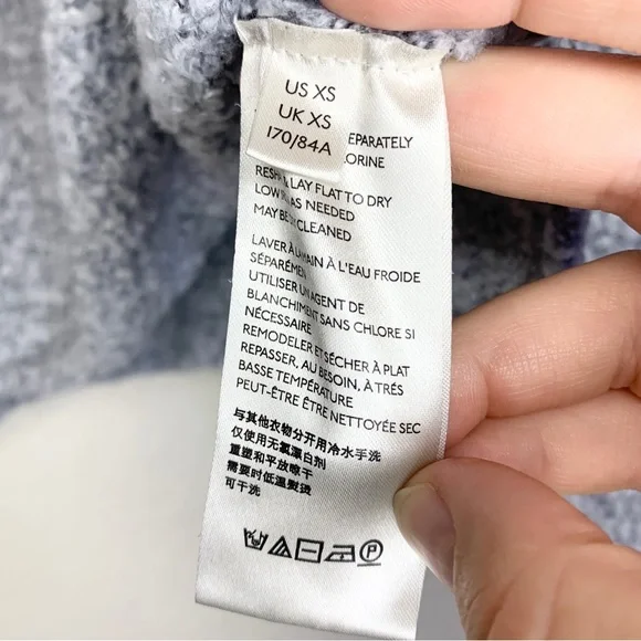 Free People BFF Knit Sweater Cowl Neck Boxy Oversized Pullover Grey Size XS - Picture 13 of 13